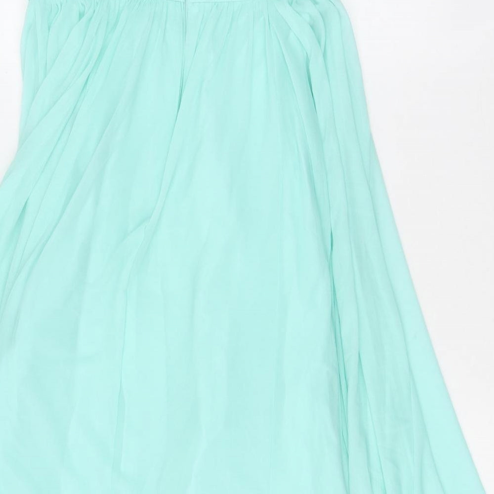 ASOS Womens Blue Polyester Mini Size 10 Off the Shoulder Zip