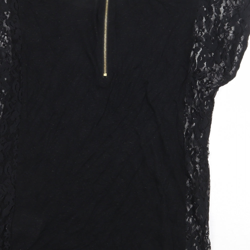 Soaked in Luxury Womens Black Viscose Basic Blouse Size M Boat Neck