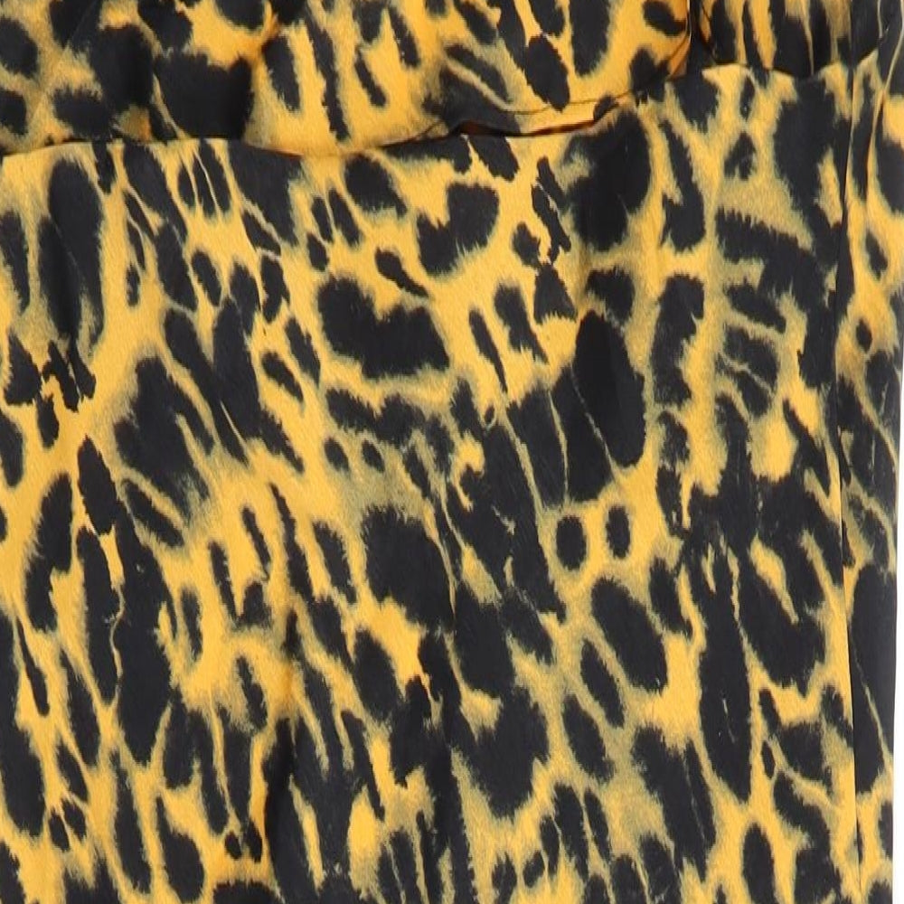 Topshop Womens Multicoloured Animal Print Polyester Mini Size 14 Halter Tie