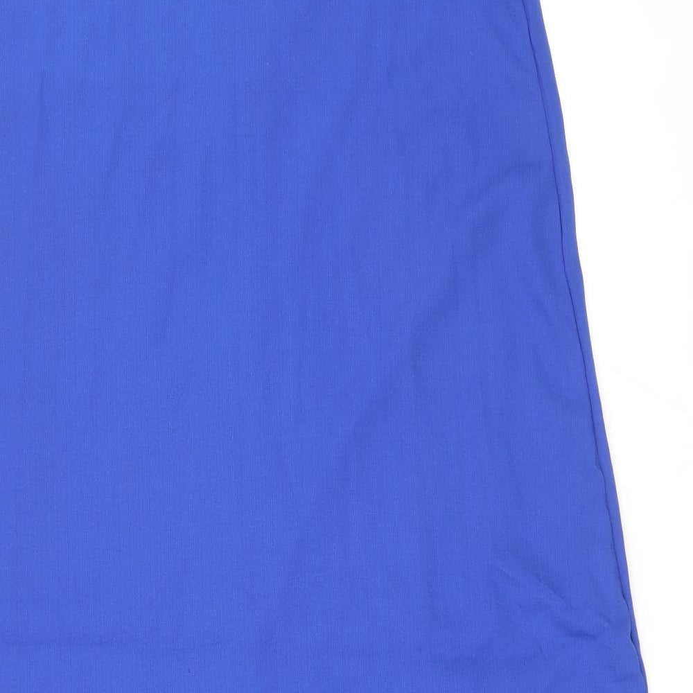 SheIn Womens Blue Geometric Polyester A-Line Size 6 V-Neck Pullover