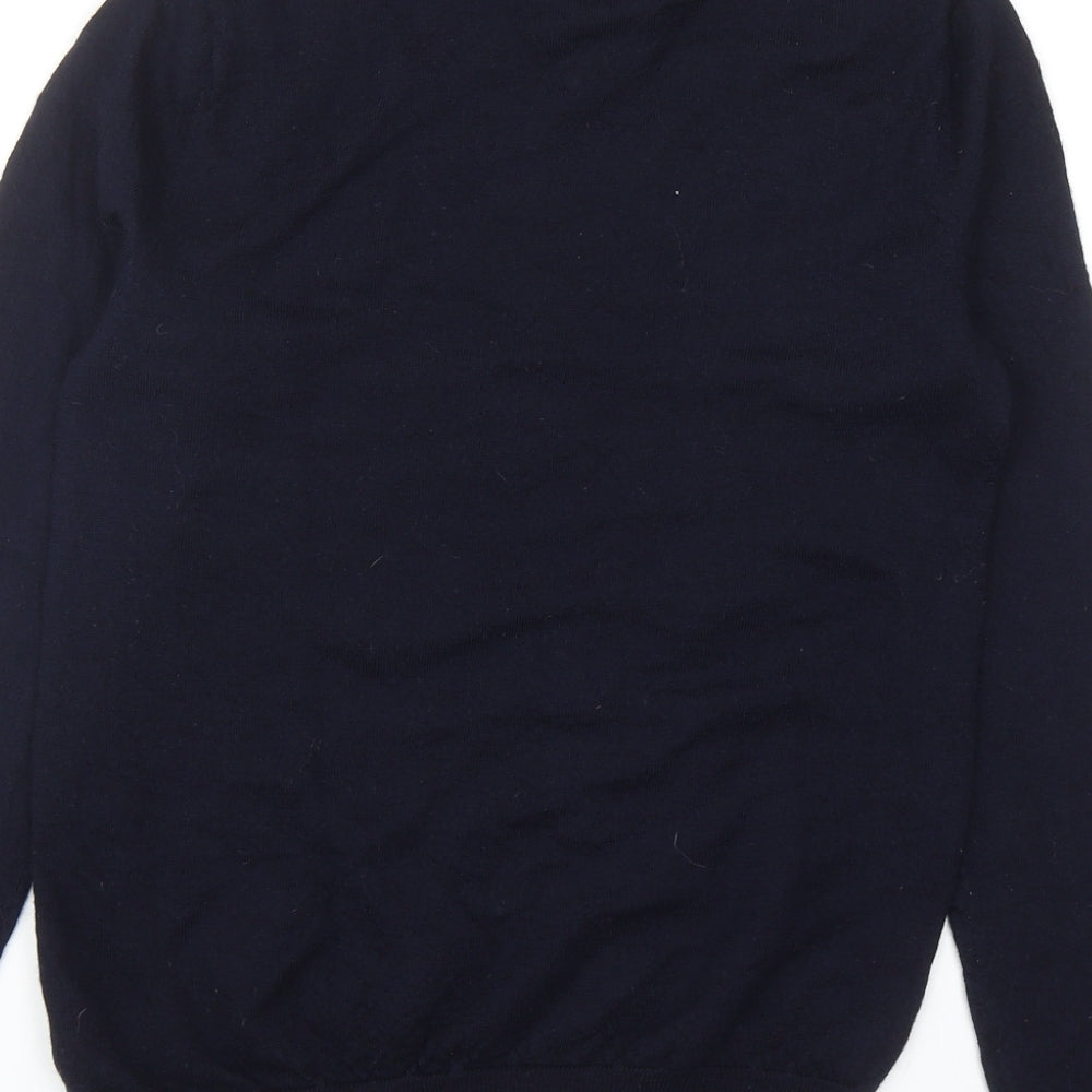 Without Prejudice Mens Blue Round Neck Wool Pullover Jumper Size S