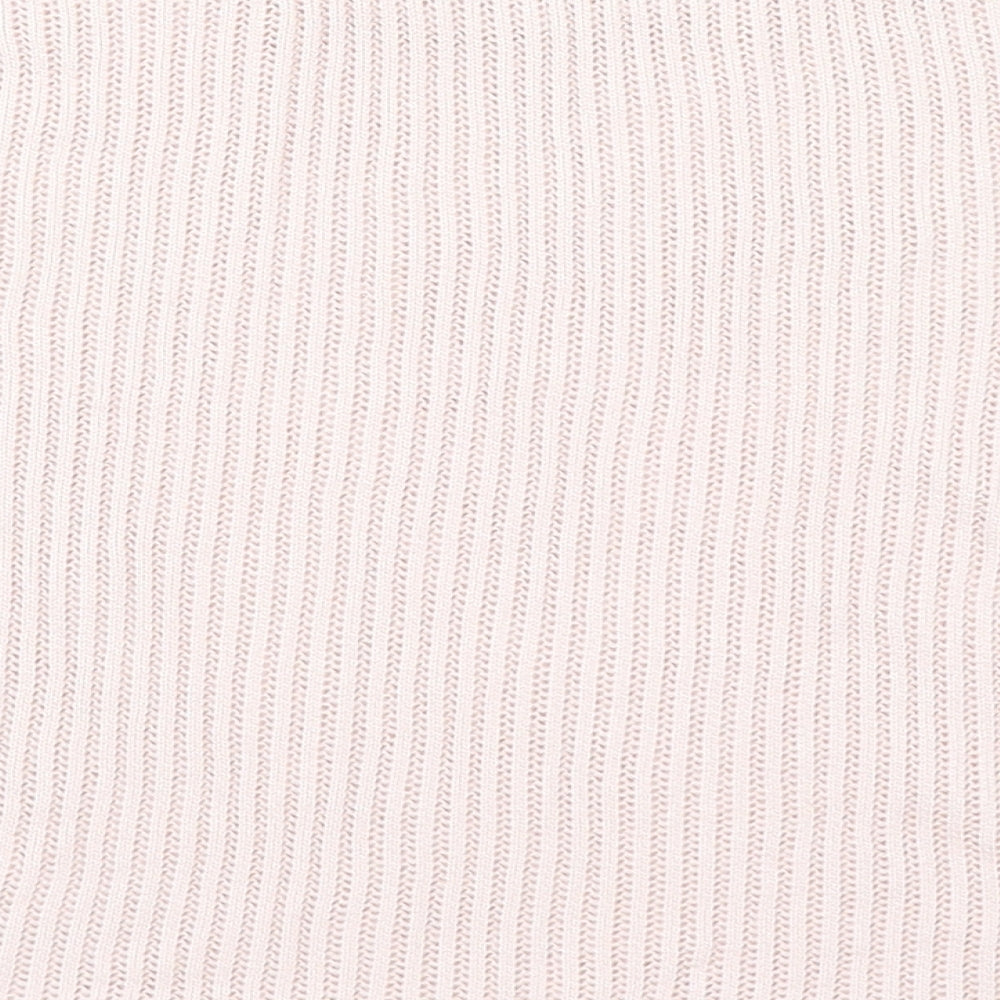 Cooperative Womens Pink Acrylic Basic T-Shirt Size S Crew Neck - Ribbed
