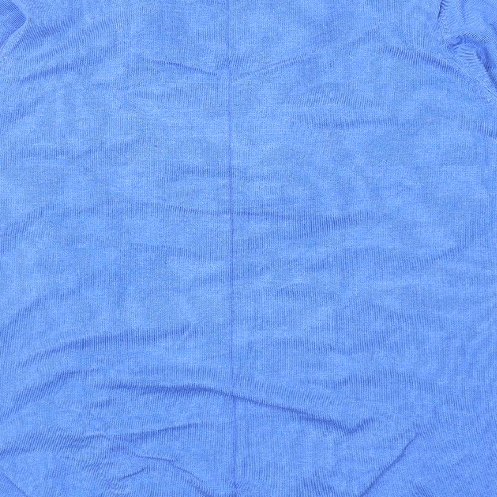 EWM Womens Blue V-Neck Viscose Cardigan Jumper Size M
