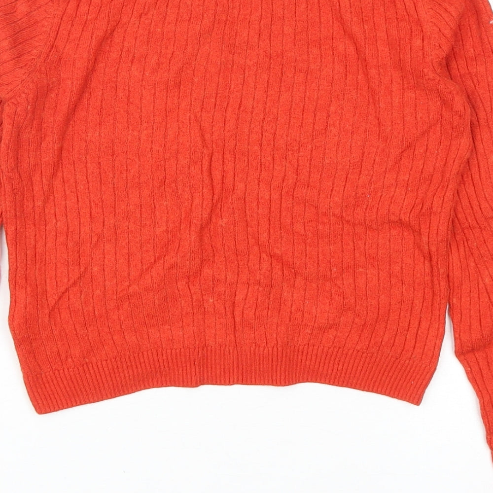 New Look Womens Red Round Neck Viscose Pullover Jumper Size 8