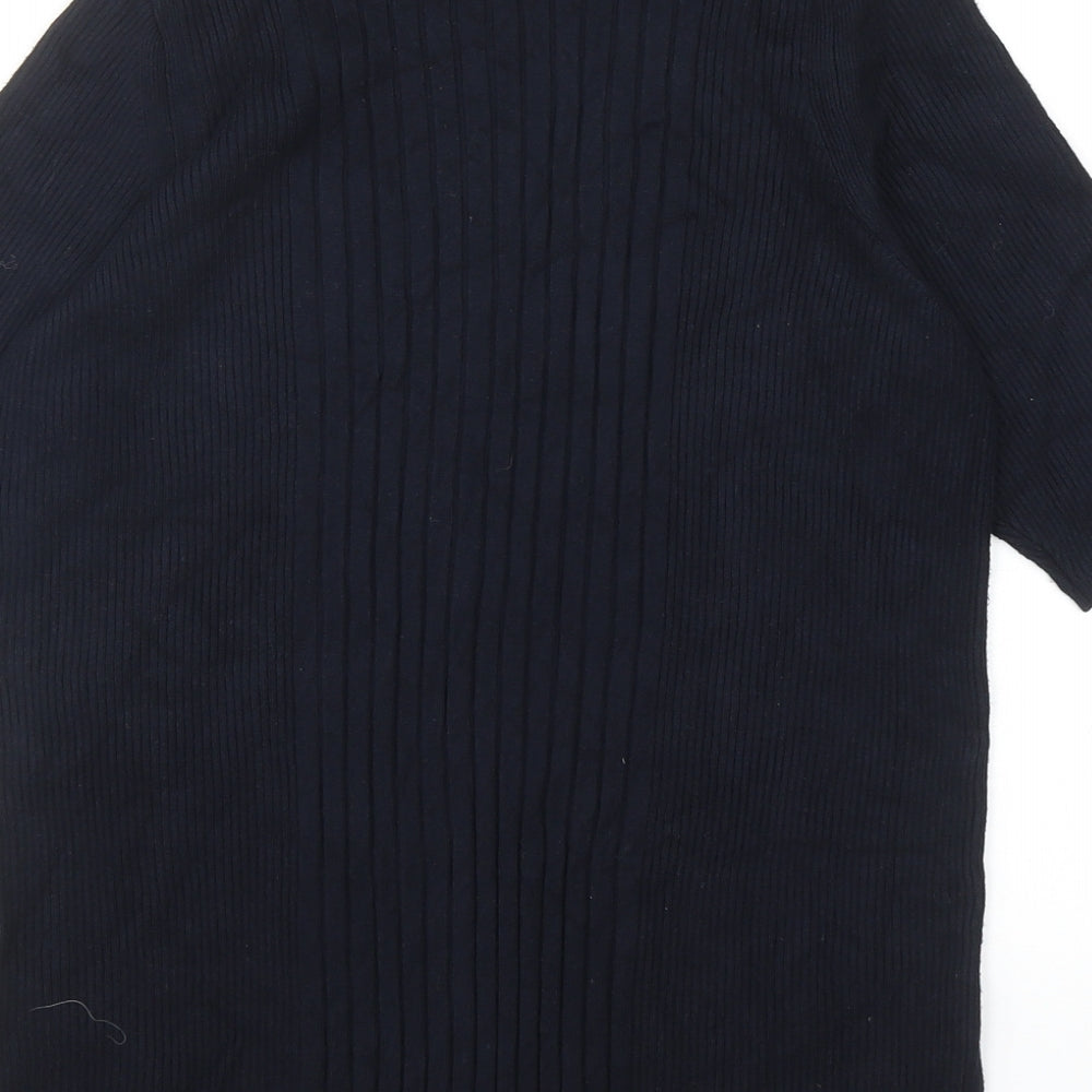 Marks & Spencer Womens Blue Round Neck Viscose Pullover Jumper Size L