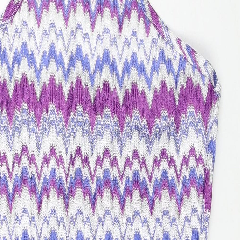 Missguided Womens Multicoloured Geometric Polyester Mini Size 4XL Halter Tie