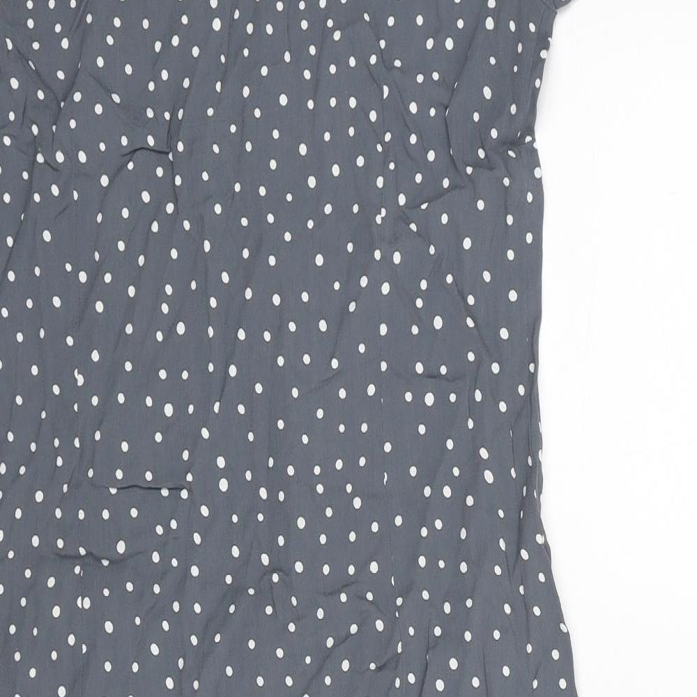 Monsoon Womens Grey Polka Dot Viscose A-Line Size 10 Round Neck Pullover