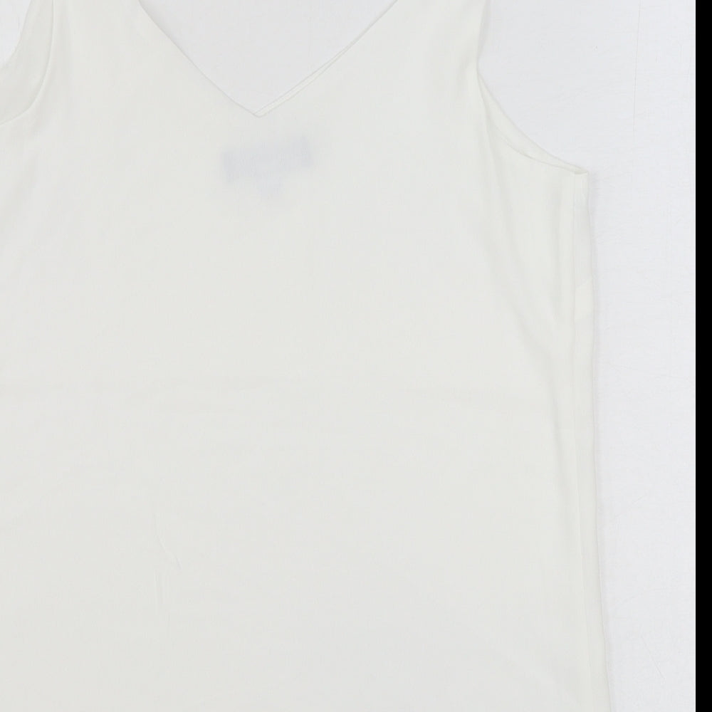 Dorothy Perkins Womens White Polyester Camisole Tank Size 12 V-Neck