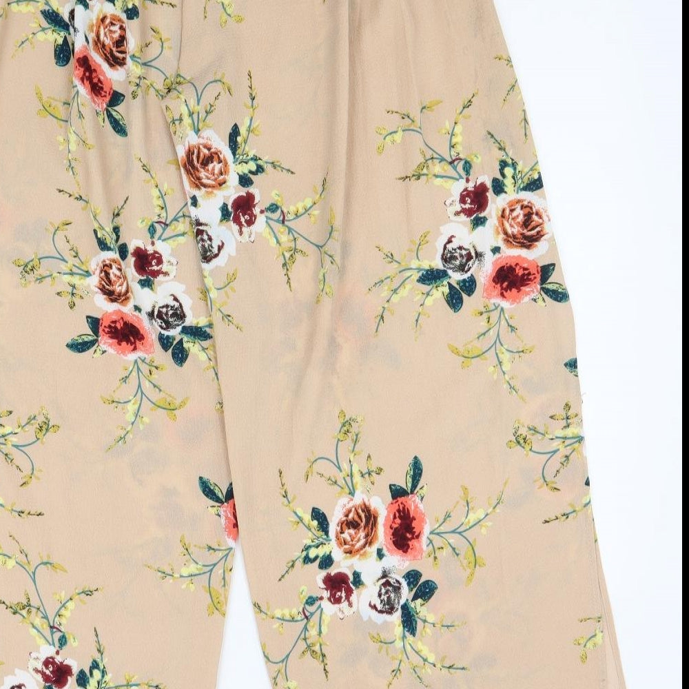LOVE&OTHER THINGS Womens Beige Geometric Polyester Trousers Size S Regular