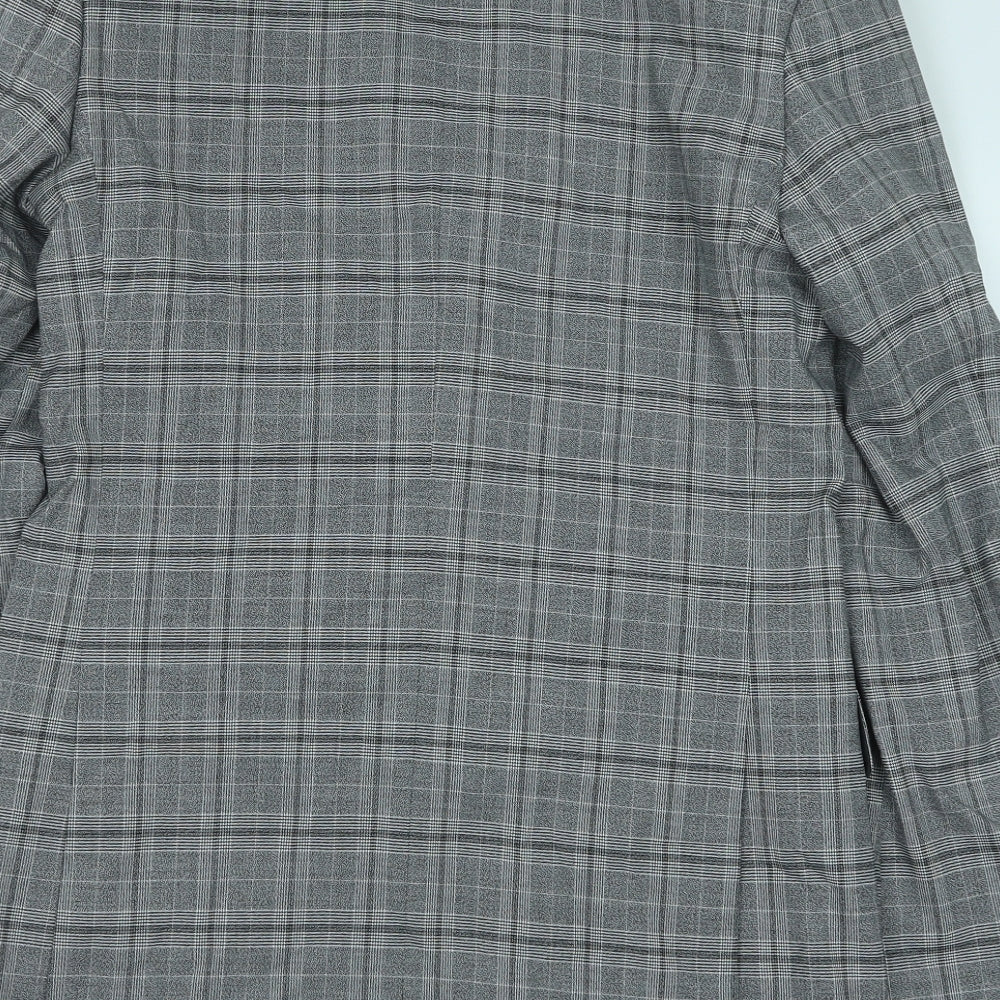 Marks & Spencer Mens Grey Geometric Polyester Jacket Suit Jacket Size 36