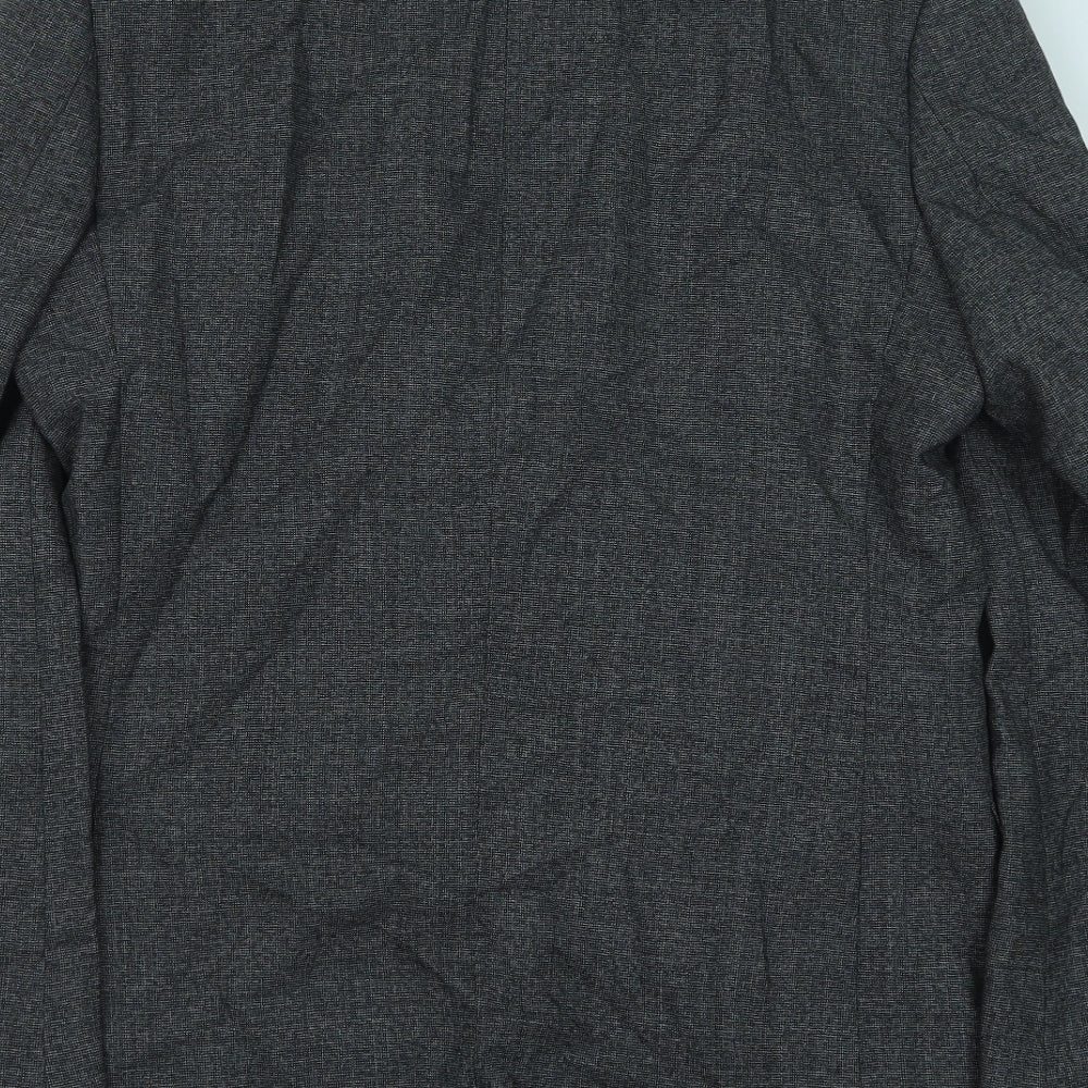 Marks & Spencer Mens Grey Geometric Polyester Jacket Suit Jacket Size 38