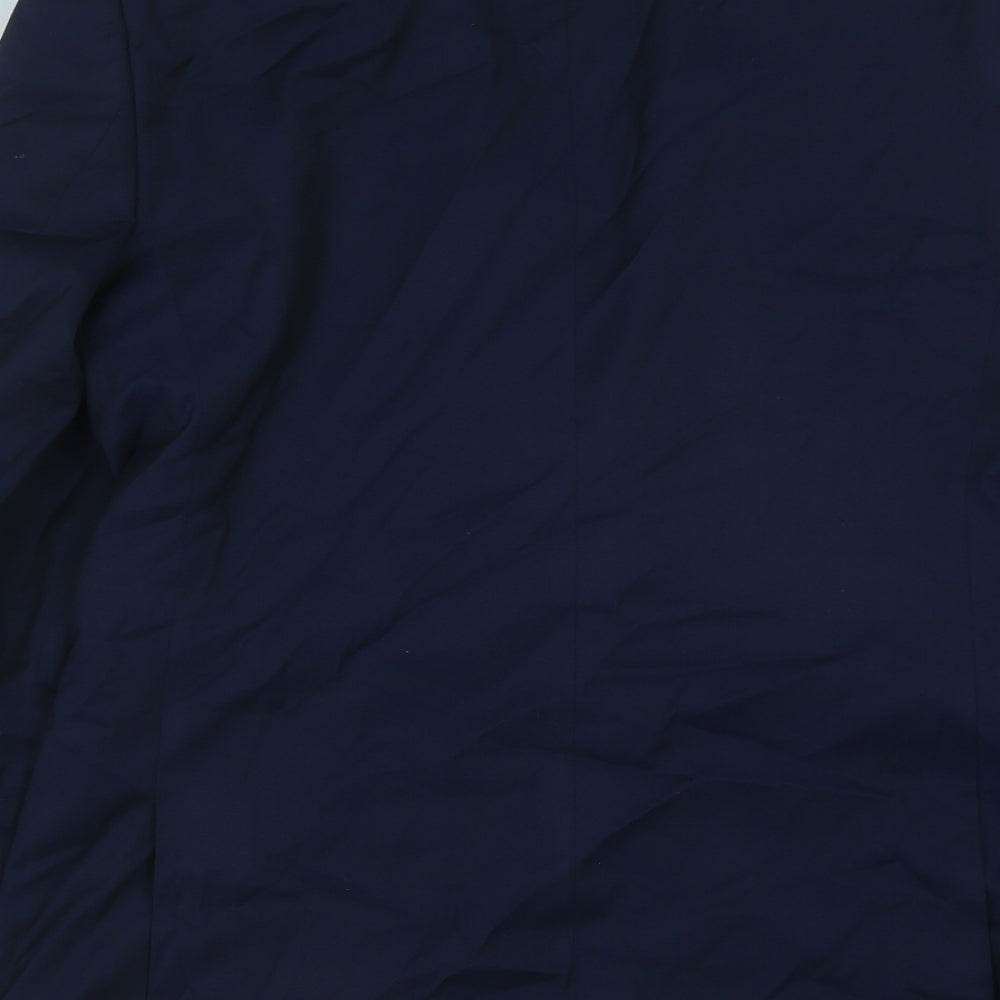Preworn Mens Blue Polyester Jacket Suit Jacket Size 40