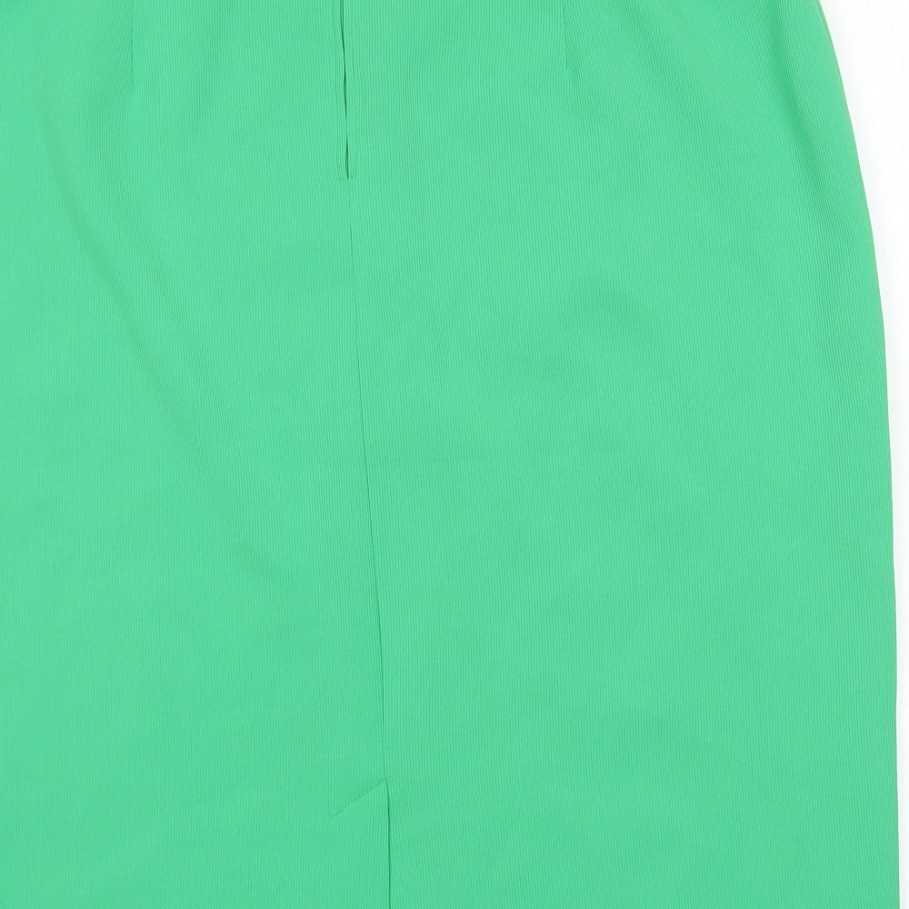Preworn Womens Green Polyester Bandage Skirt Size 46 in Zip