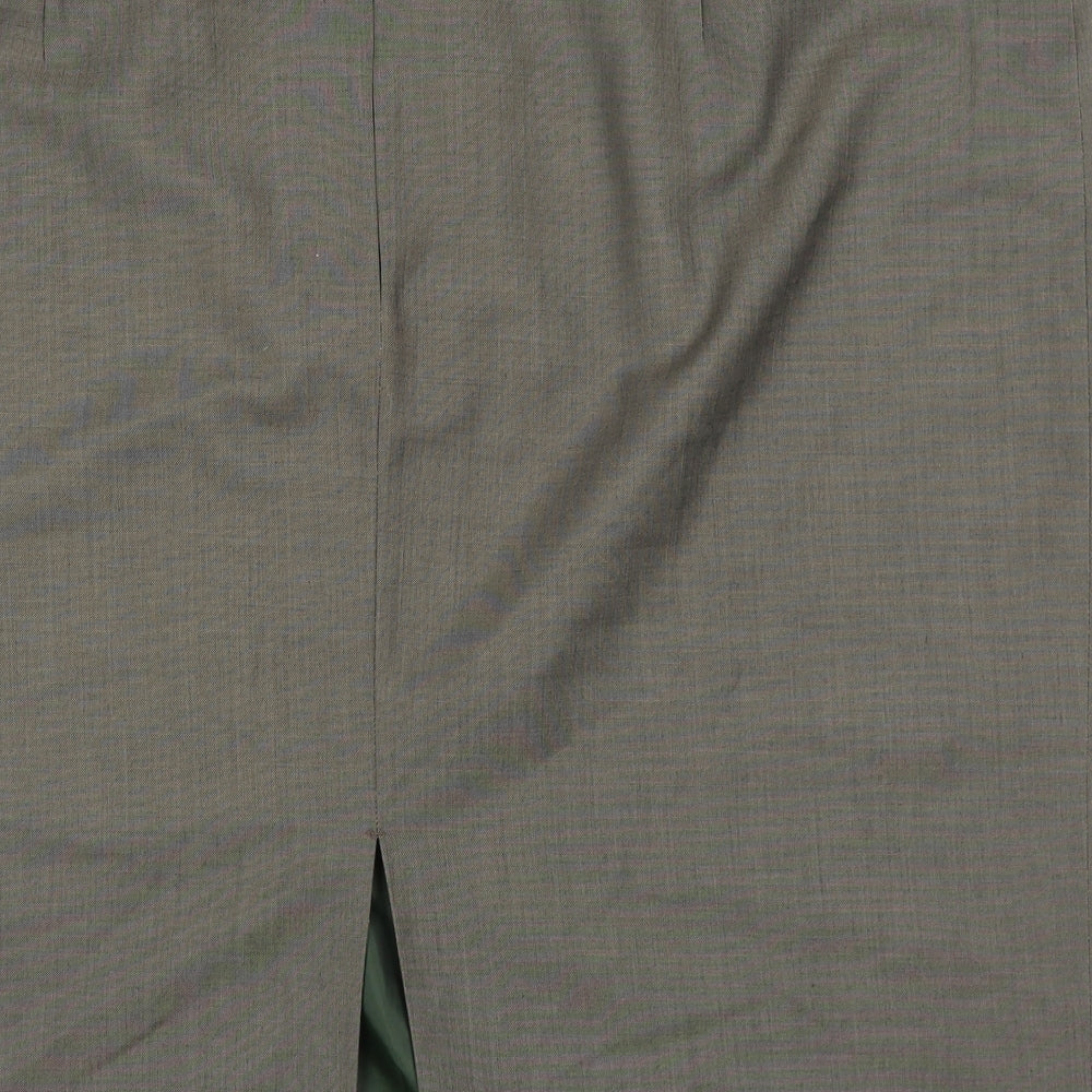 Preworn Womens Brown Viscose Straight & Pencil Skirt Size 40 Zip