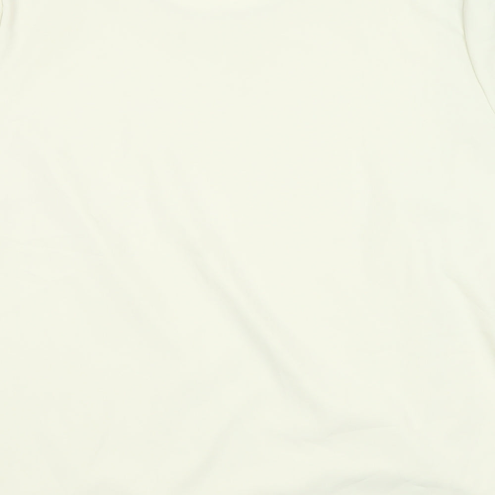 Preworn Womens Beige Polyester Basic T-Shirt Size 20 Round Neck