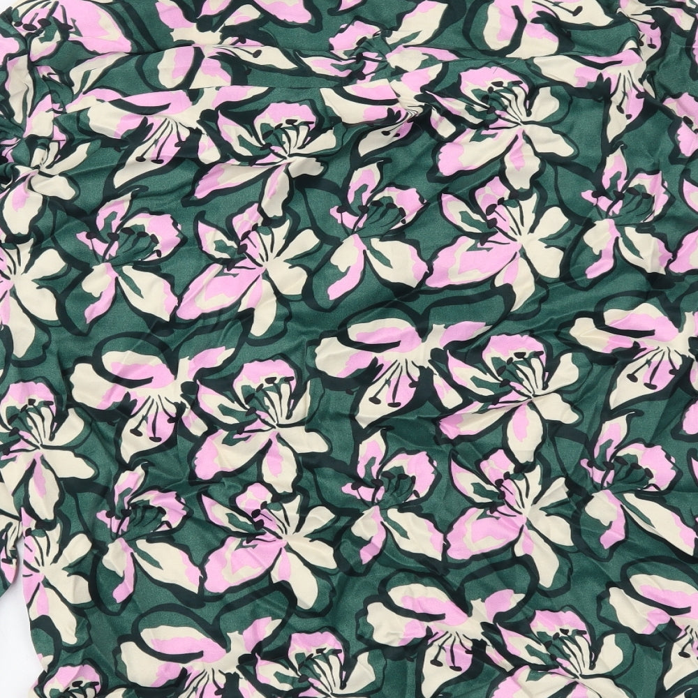 NEXT Womens Multicoloured Floral Polyester Basic Button-Up Size 10 Collared