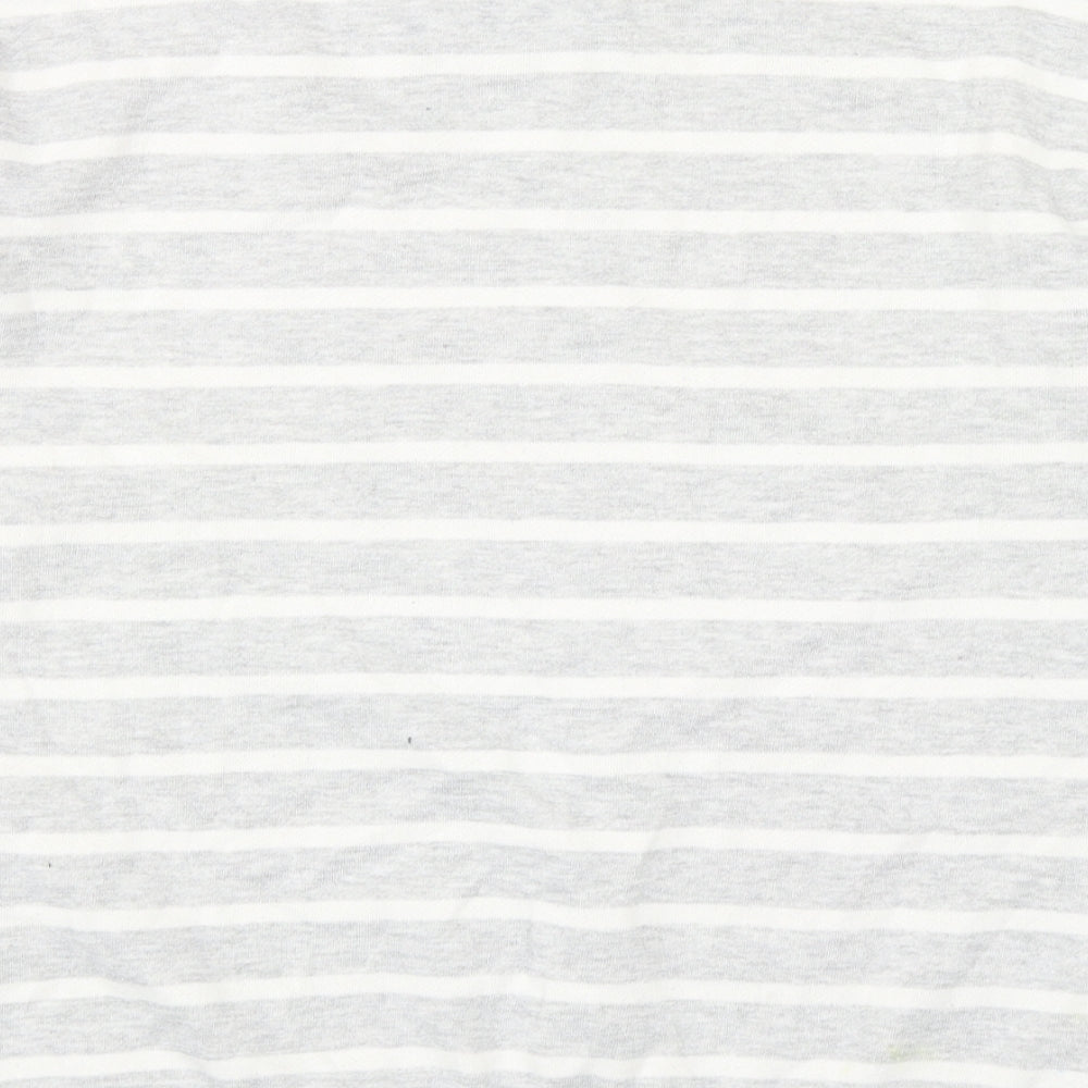 Atmosphere Womens Grey Striped Cotton Pullover Sweatshirt Size 8 Pullover