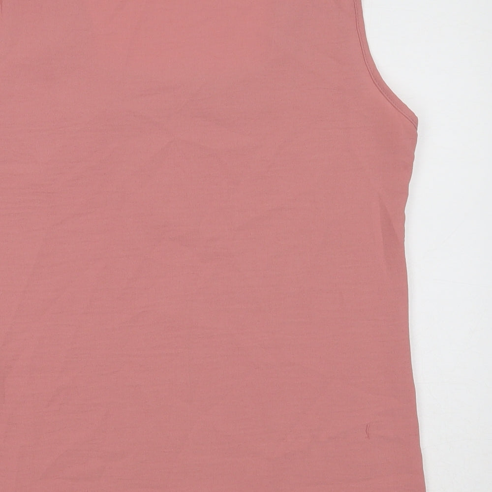 Happiness Womens Pink Polyester Basic Tank Size 8 Square Neck