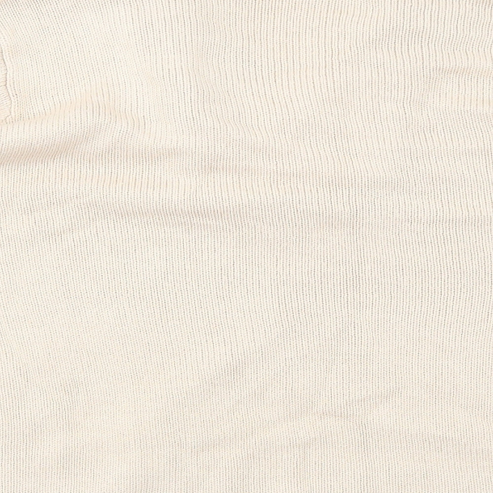 Essential Collection Womens Beige V-Neck Acrylic Pullover Jumper Size 16