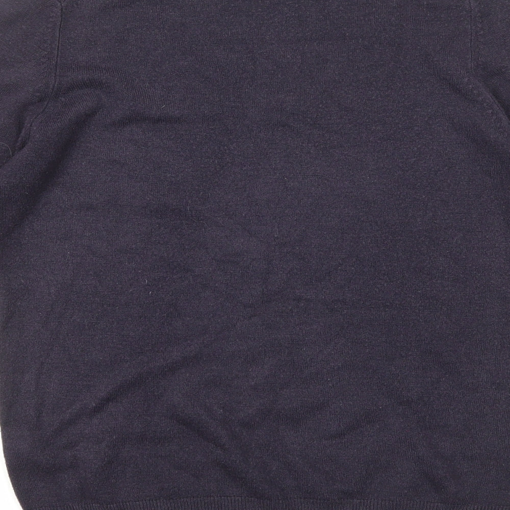 Marks & Spencer Womens Blue V-Neck Acrylic Pullover Jumper Size 10