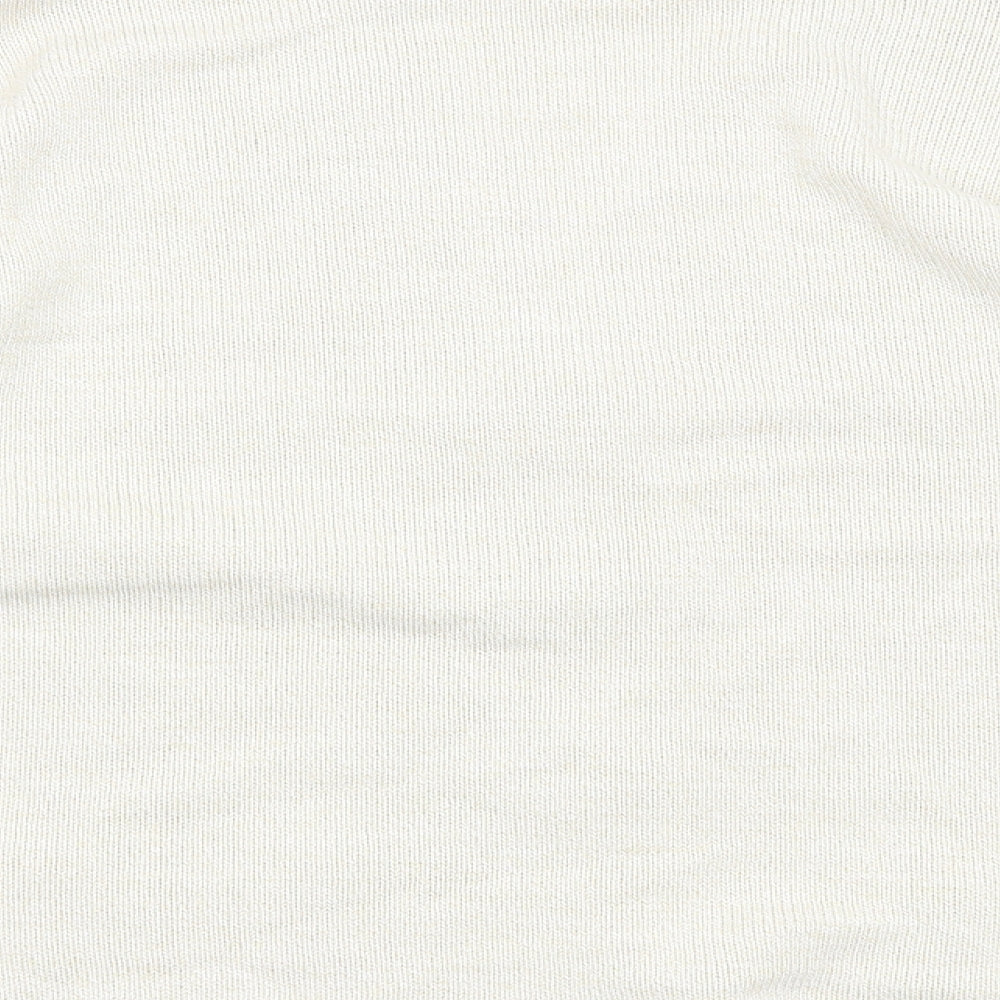 Florida Womens Beige V-Neck Acrylic Cardigan Jumper Size L