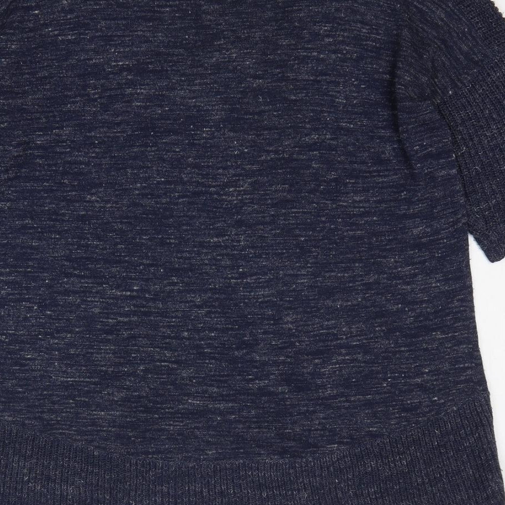 Marks and Spencer Womens Blue Round Neck Acrylic Pullover Jumper Size 12