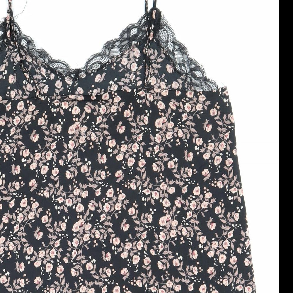 H&M Womens Multicoloured Floral Polyester Camisole Tank Size M Scoop Neck