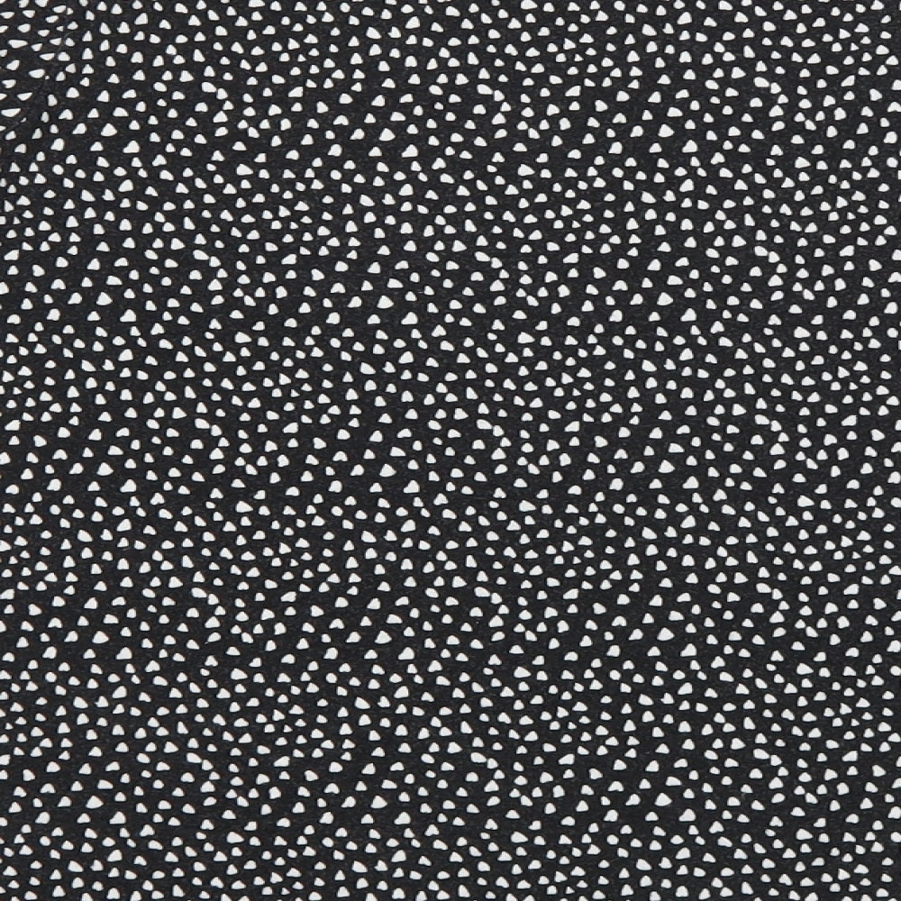Marks & Spencer Womens Black Geometric Viscose Basic Blouse Size 14 Boat Neck