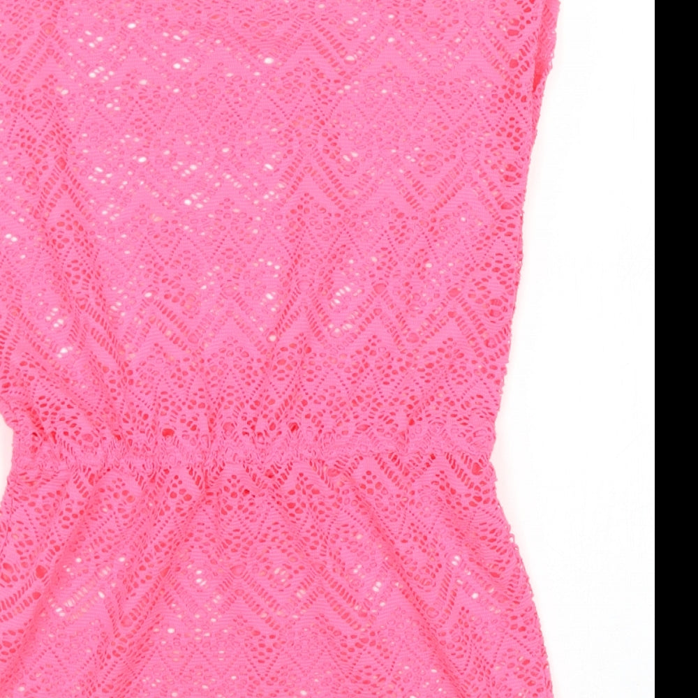 YD Girls Pink Polyester Kaftan Size 9-10 Years Round Neck Pullover