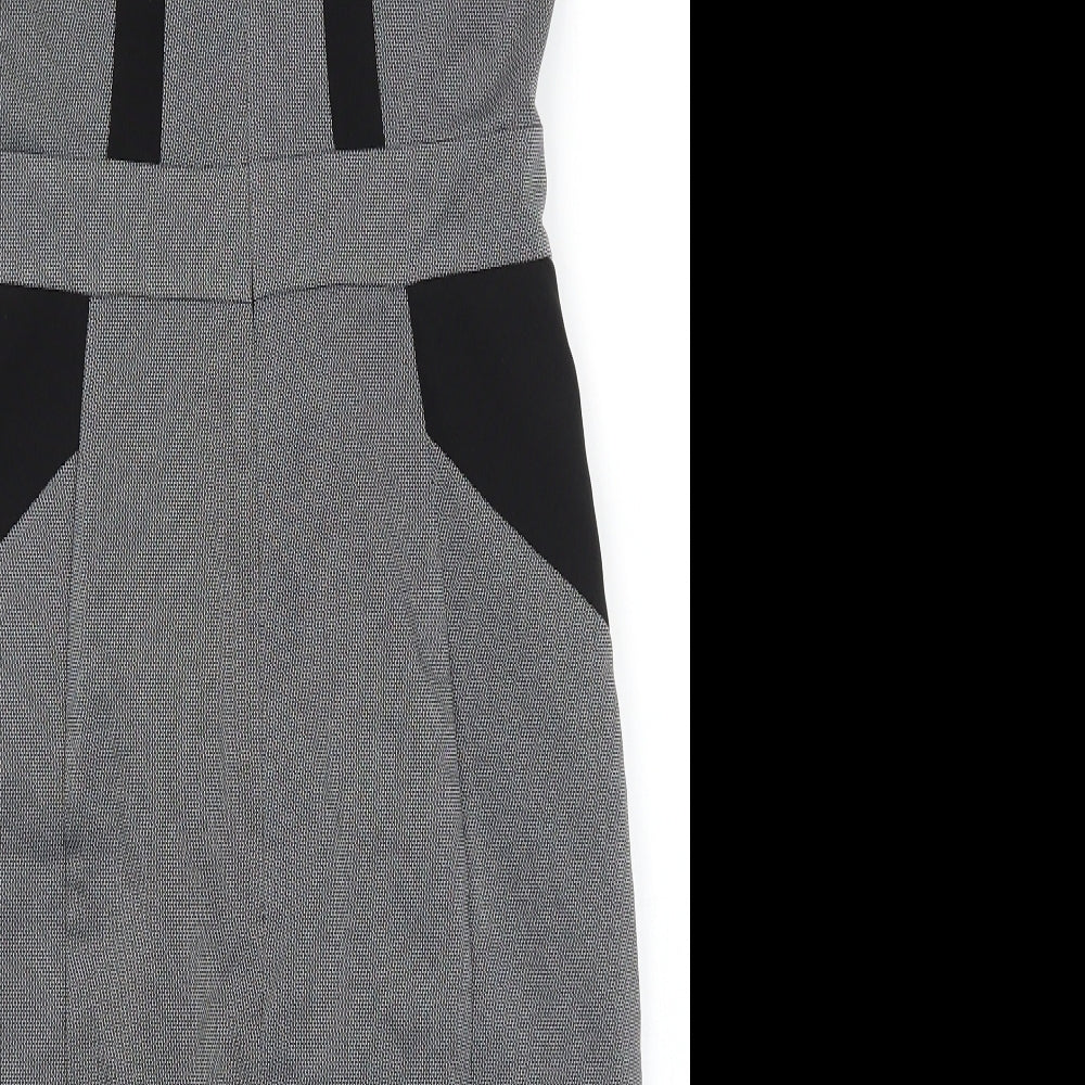 Atmosphere Womens Grey Polyester A-Line Size 10 Round Neck Zip
