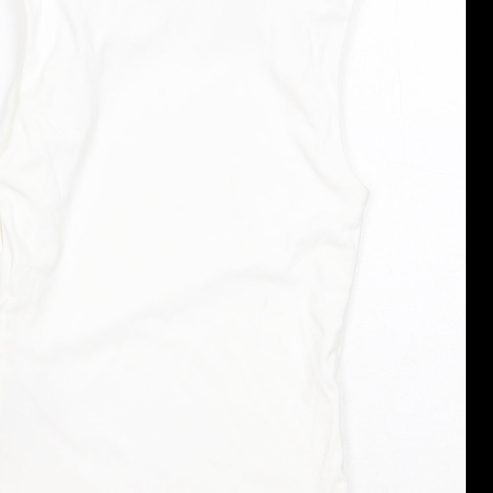 Zara Womens White Polyester Basic Blouse Size XS Mock Neck