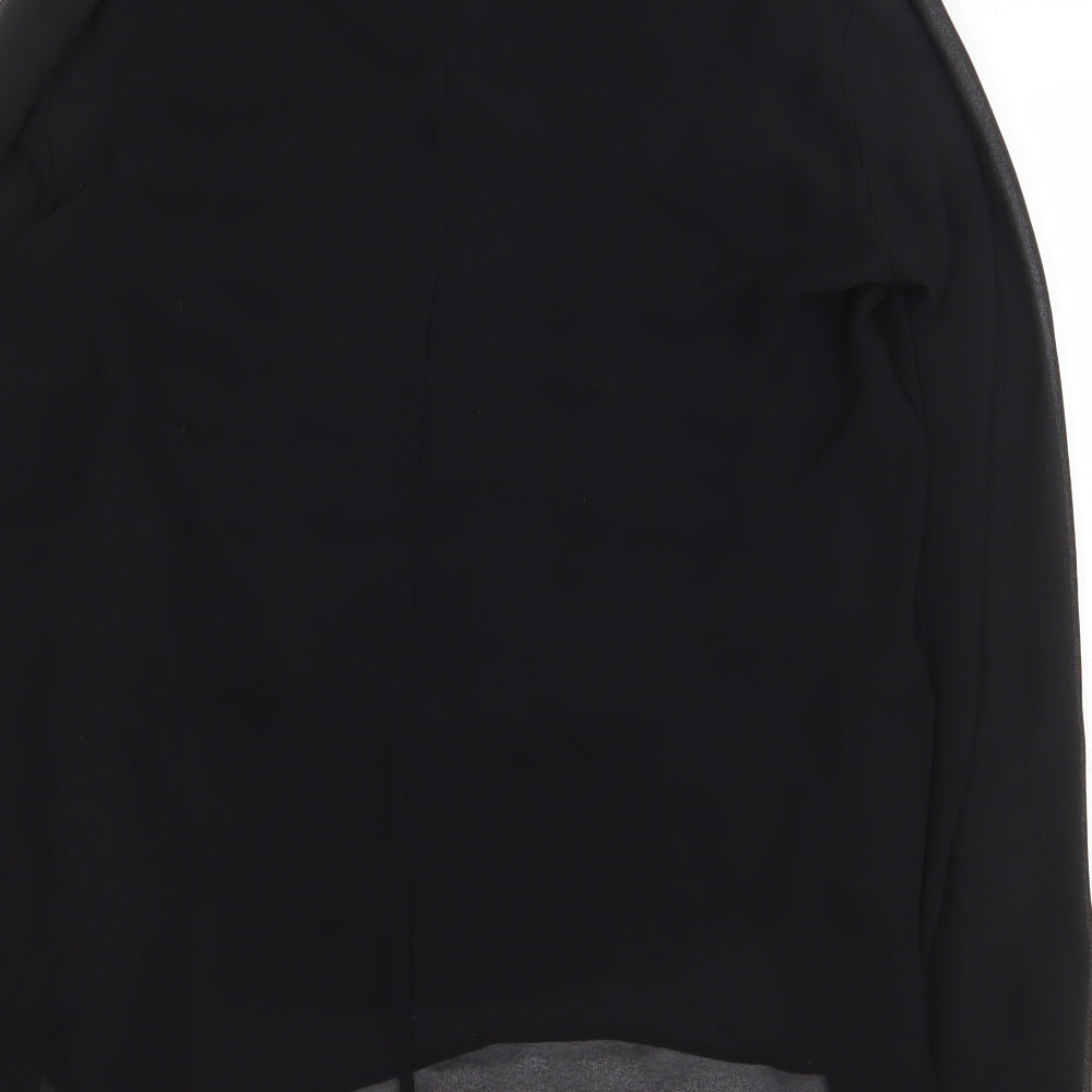 Zara Womens Black Polyester Basic Blouse Size M V-Neck