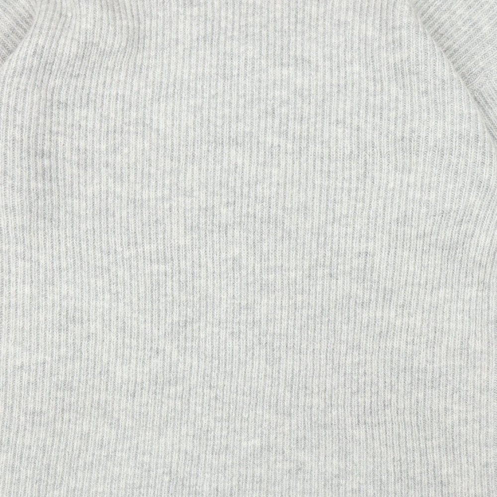 Glamorous Womens Grey V-Neck Acrylic Pullover Jumper Size S