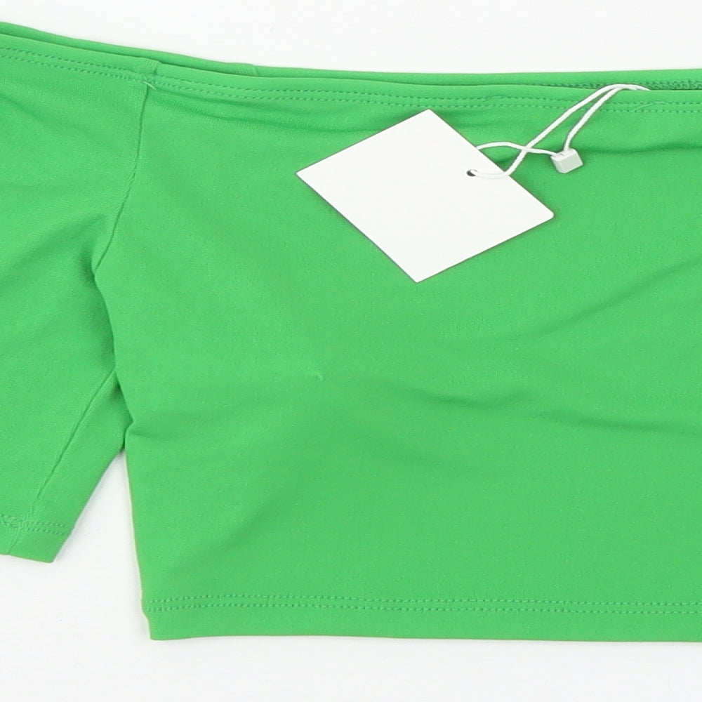 Zara Womens Green Polyester Cropped Blouse Size M Off the Shoulder