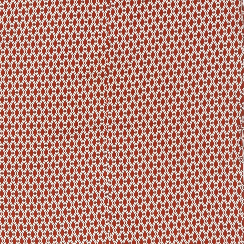 H&M Womens Brown Geometric Polyester Shift Size M V-Neck Pullover