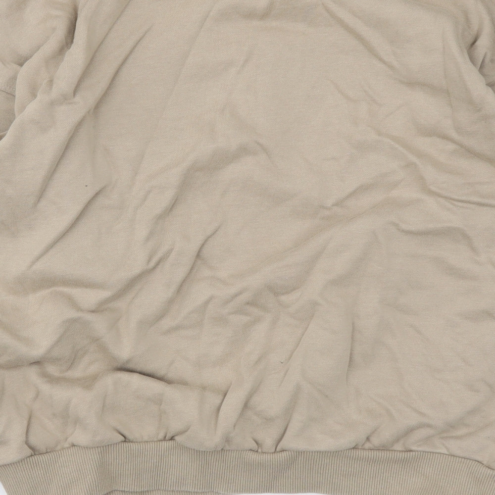 Huffnpuff Womens Beige Cotton Pullover Sweatshirt Size S Pullover
