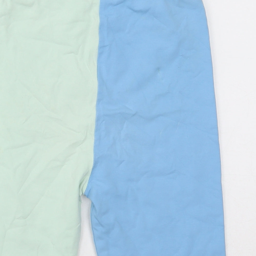 Odolls Womens Blue Geometric Cotton Compression Shorts Size 8 Regular Pull On