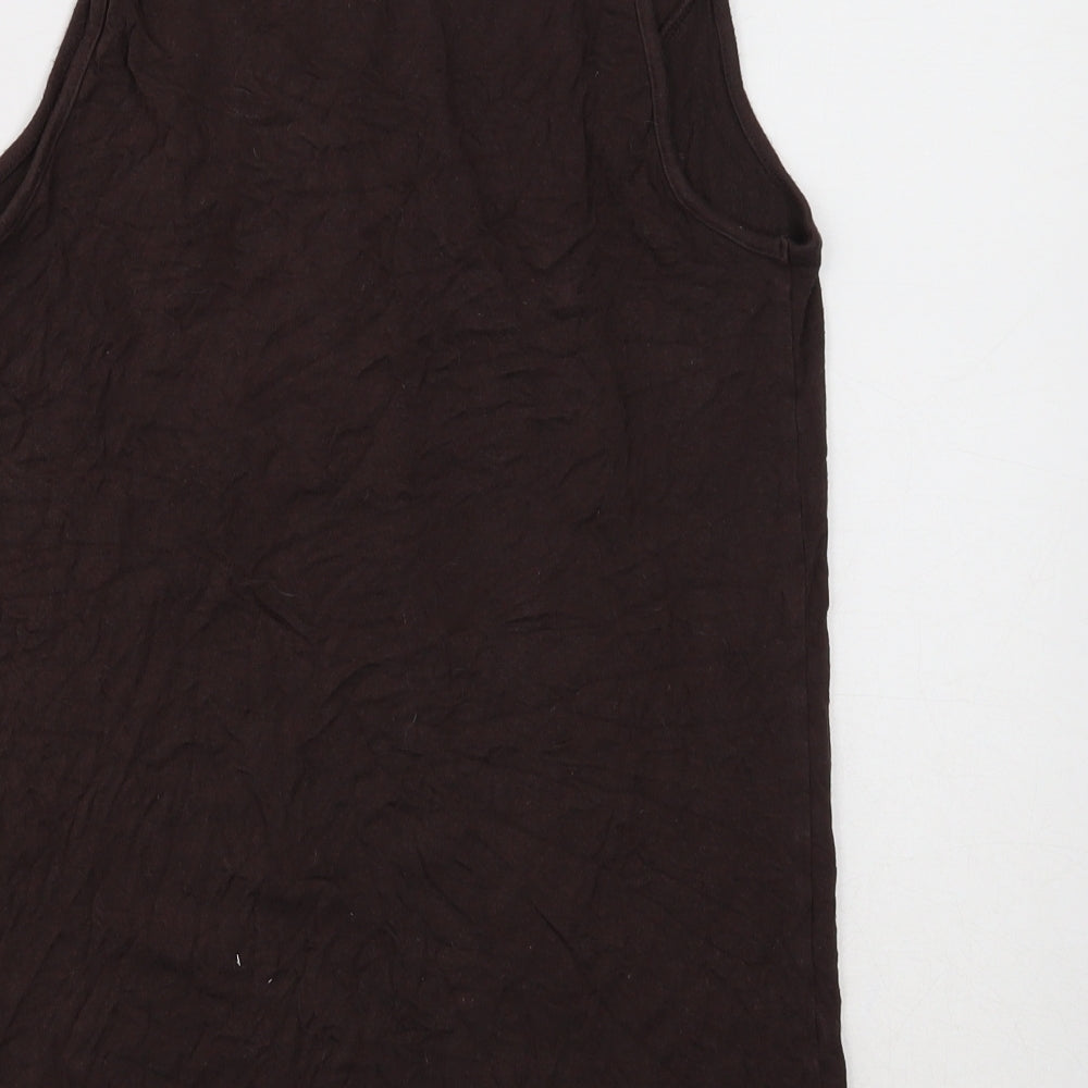 Soon Womens Brown Viscose Basic Tank Size 12 Scoop Neck