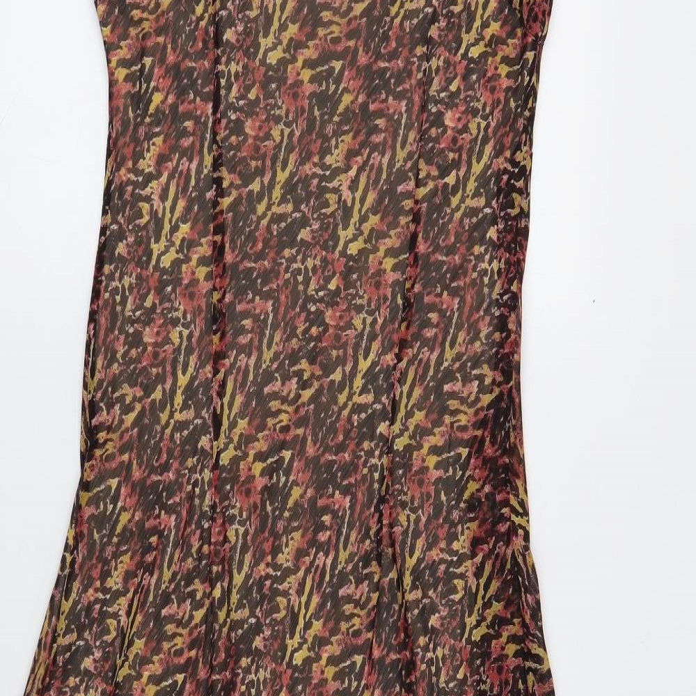Isle Womens Multicoloured Geometric Polyester Tank Dress Size 10 Square Neck Pullover