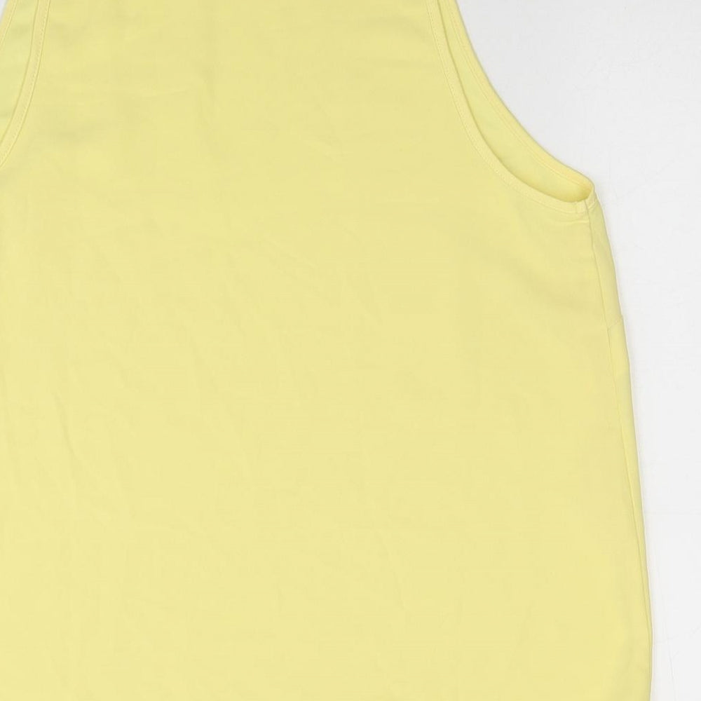 Warehouse Womens Yellow Polyester Basic Tank Size 12 Round Neck