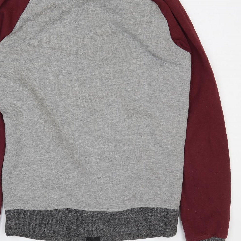 Indigo Mens Grey Polyester Full Zip Sweatshirt Size S