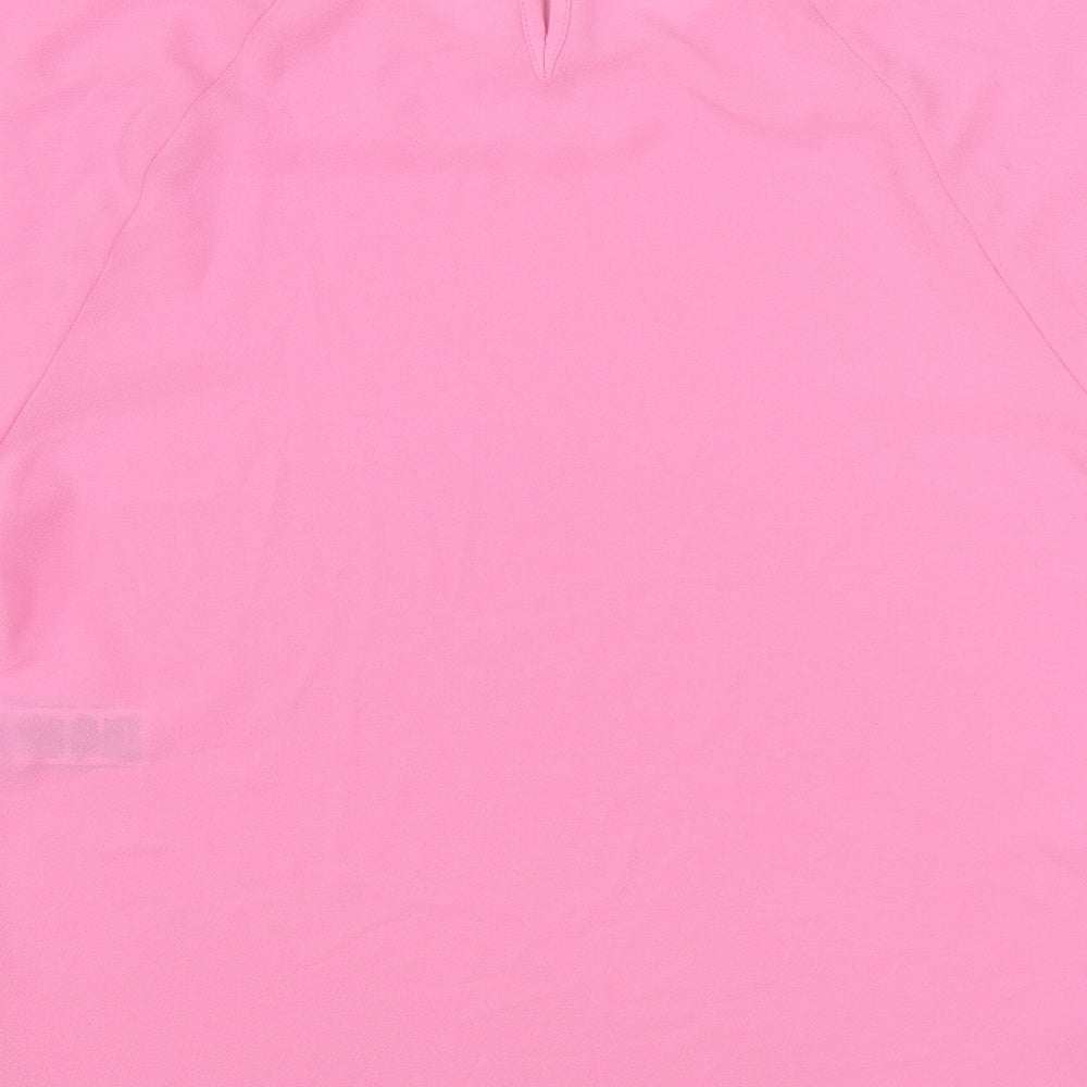 Marks & Spencer Womens Pink Polyester Basic Blouse Size 6 Round Neck
