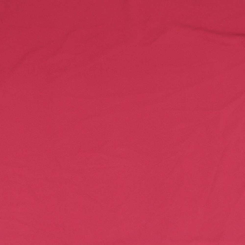 Marina Kaneva Womens Red Polyester Basic Blouse Size 18 Round Neck - Flute Hem