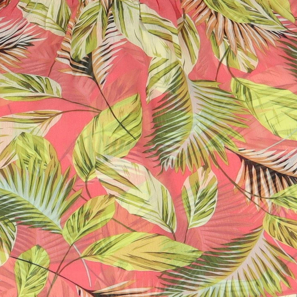 Papaya Womens Multicoloured Geometric Polyester Basic Blouse Size 10 Off the Shoulder - Leaf Print