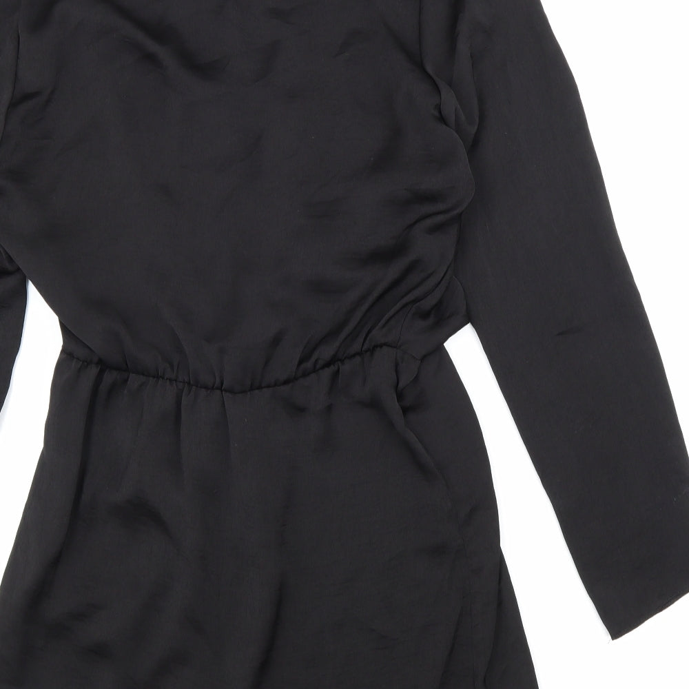 Missguided Womens Black Polyester Mini Size 10 Sweetheart Zip