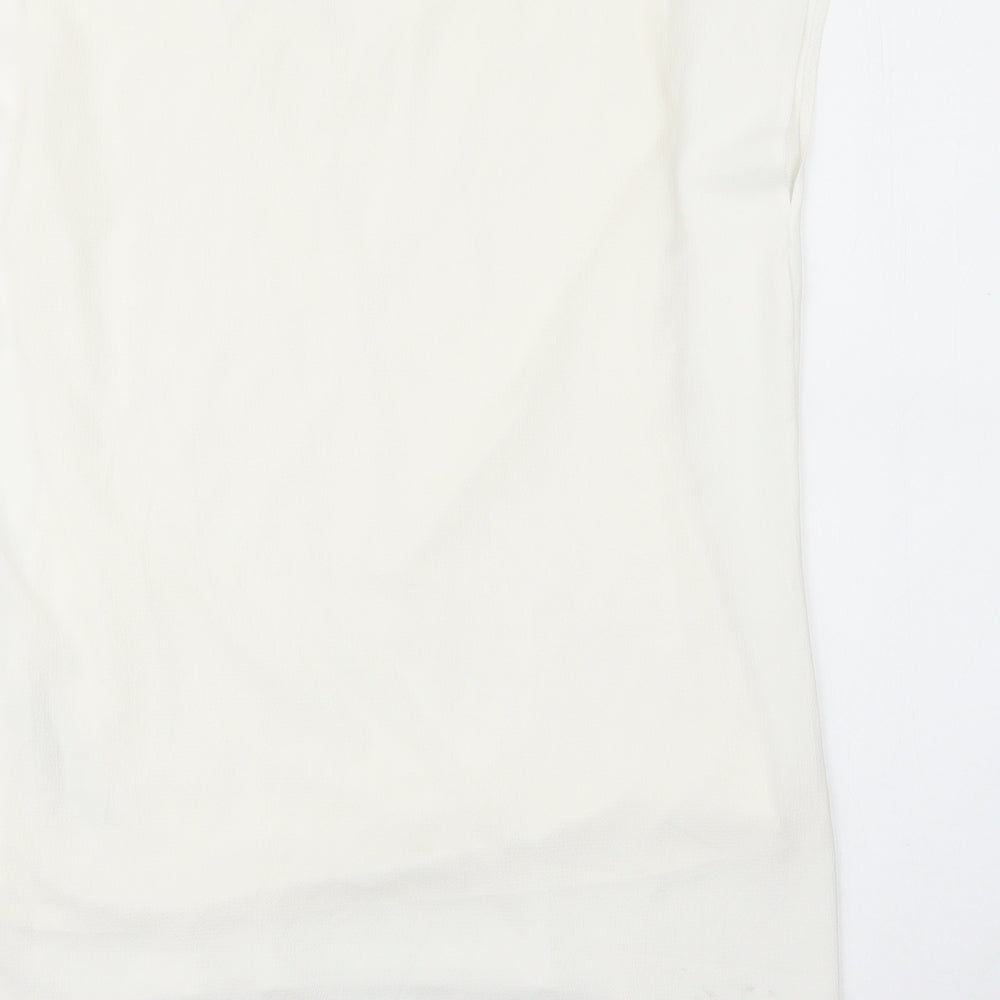 Wallis Womens White Polyester Basic Tank Size S V-Neck
