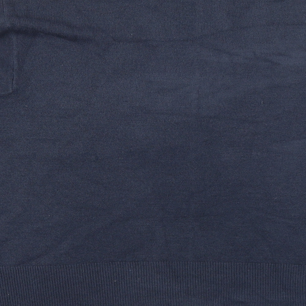 Marks & Spencer Womens Blue High Neck Acrylic Pullover Jumper Size L
