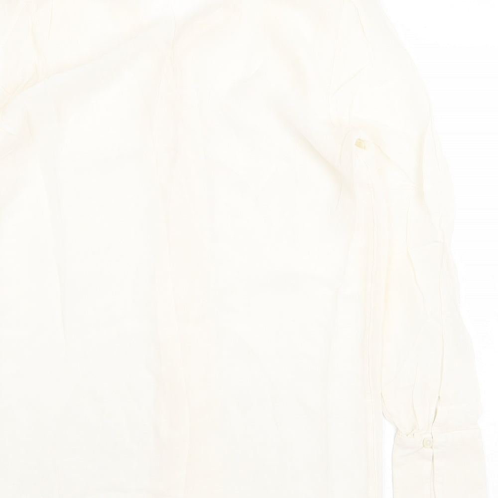 NEXT Womens Beige Polyester Basic Blouse Size 8 V-Neck