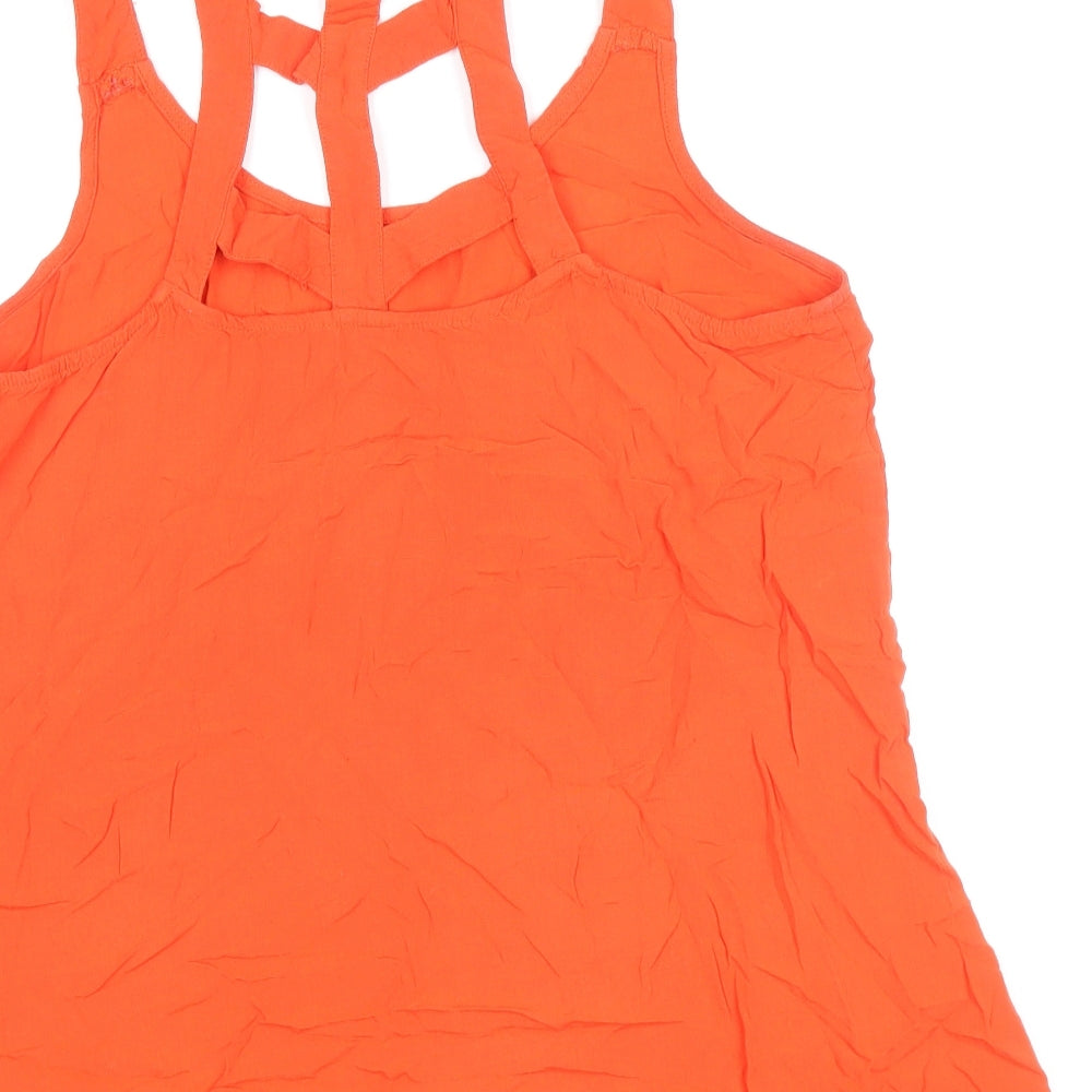 New Look Womens Red Viscose Basic Tank Size 12 Round Neck