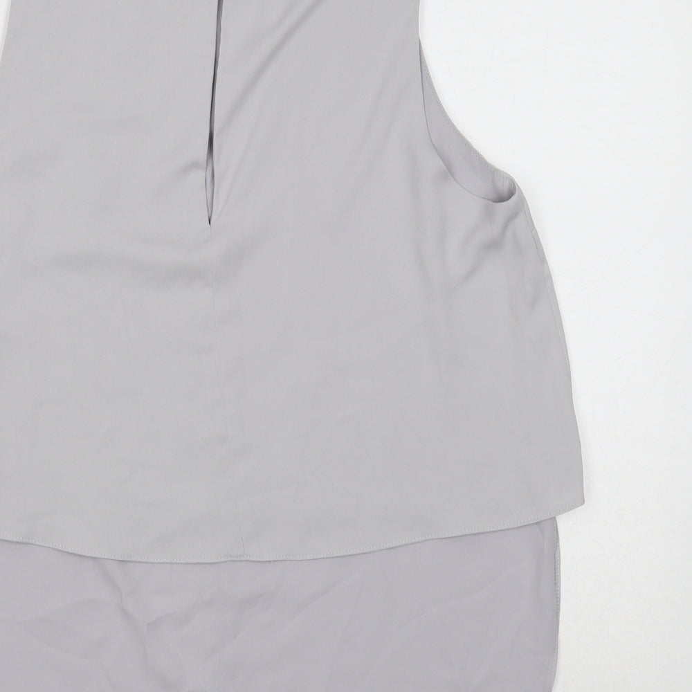 ASOS Womens Grey Polyester Basic Tank Size 14 Boat Neck